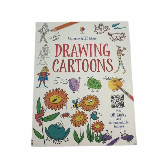 Usborne Art Ideas Drawing Cartoons & Faces 2 Books Educational QR Links Artist - Picture 2 of 5